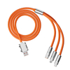 สายเคเบิลข้อมูลซิลิโคนชาร์จเร็ว 120W 3 in 1