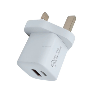 Caricatore USB UK da 20 W con porta di tipo C + porta QC3.0
