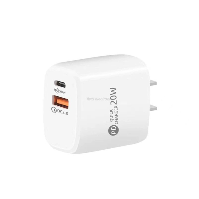 Carregador USB US 20W com porta Tipo C + Porta QC3.0