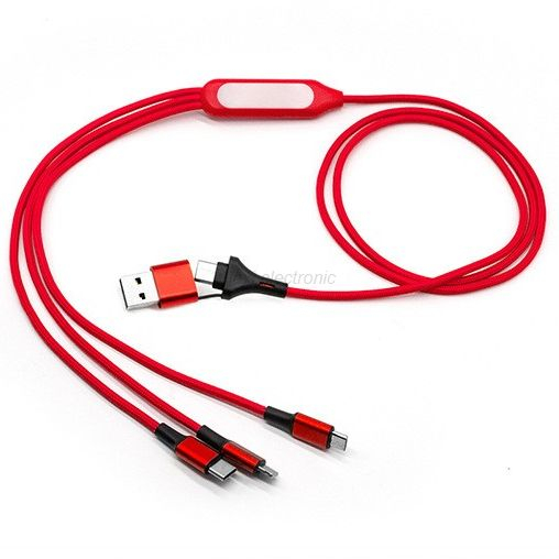 Cavo di ricarica multiplo universale 3 in 1 con design LED
