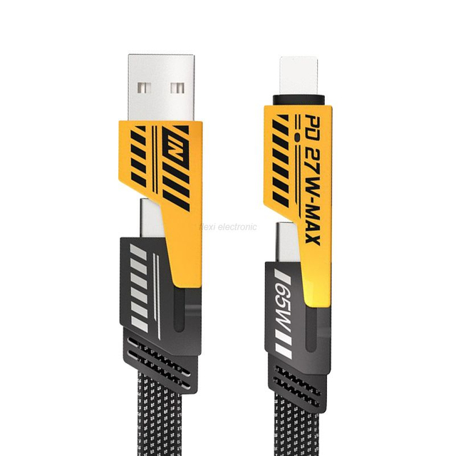 نايلون مضفر سبائك الزنك PD 4 في 1 كابل USB