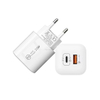 Cargador USB UE 20W con puerto tipo C + puerto QC3.0