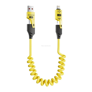 كابلات بيانات زنبركية USB 2.0 قابلة للسحب بقدرة 65 وات للسيارة