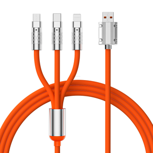 120 Вт 3 в 1 силиконовый кабель для быстрой зарядки для передачи данных