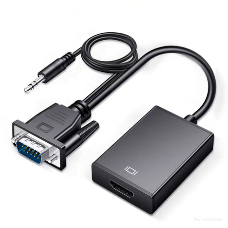 HDMI til VGA-kabel med 45 cm lydstr&oslash;mkabel