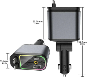 Caricatore per auto Starry Sky 4 in 1 retrattile con luci a LED